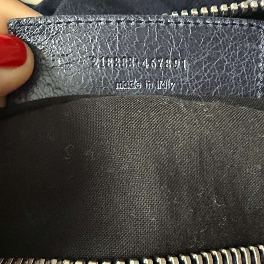 Balenciaga Paris Navy Moto Leather Tote - Picture 15 of 17